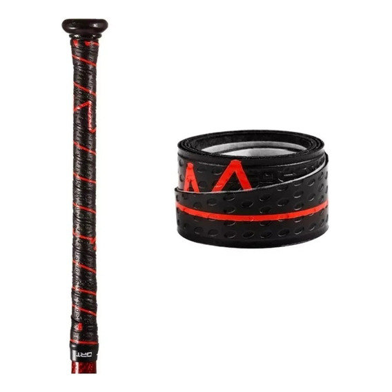 Bat Grip Negro Rojo 1.1mm Beisbol Softbol Cinta Agarre Amasp