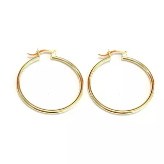 Arracada Lisa En Chapa De Oro 18k, Varias Medidas (25 Pares)