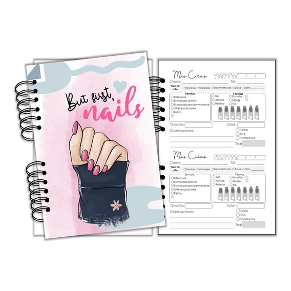 Agenda Citas Manicurista Nails Uñas 420 Páginas