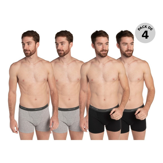 Boxer Fruit Of The Loom Caballero 4pack 4tr761m Negro/gris