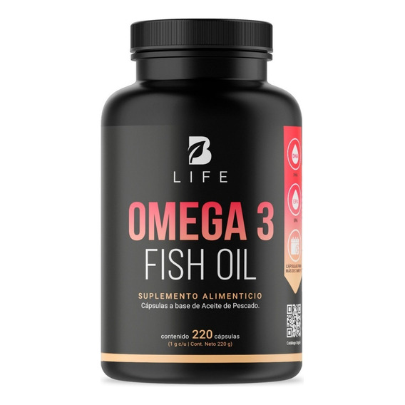 Omega 3 Fish Oil 220 Cápsulas B Life