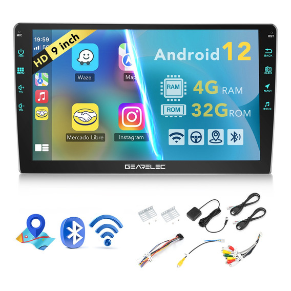 Auto Estéreo 9 In Android 12 4+32g Wifi Gps Volante Bt
