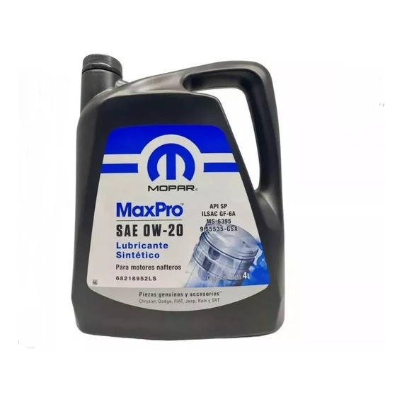 Aceite Mopar Max Pro 0w20 Fiat Argo 1.3 Drive 4 Litros Origi