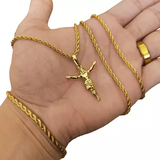 Cordão E Pulseira Trançada De Moeda Antiga + Pingente Jesus