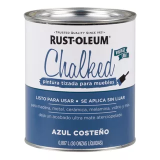 Pintura Tizada Ultra Mate Chalked Al Agua 0,887 L Rust Oleum Color Azul Costeño