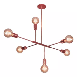 Lustre Pendente Sputnik Gun Moderno Assimétrico Rose Gold