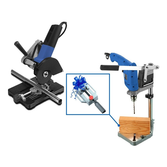 Combo Soporte Para Taladro 60 Mm Y Soporte Esmeril 4 1/2  