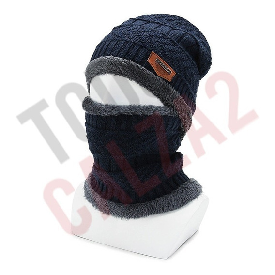 Set Calentador Gorro Mas Bufanda De Cuello Invierno Unisex