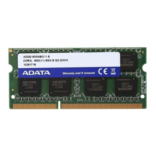 Memoria RAM Ddr3 Premier color verde 8GB 1600mhz Adata ADDS1600W8G11-S