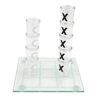 Jogo Da Velha 13x13cm Tabuleiro Pequeno Copo 10ml Drinks