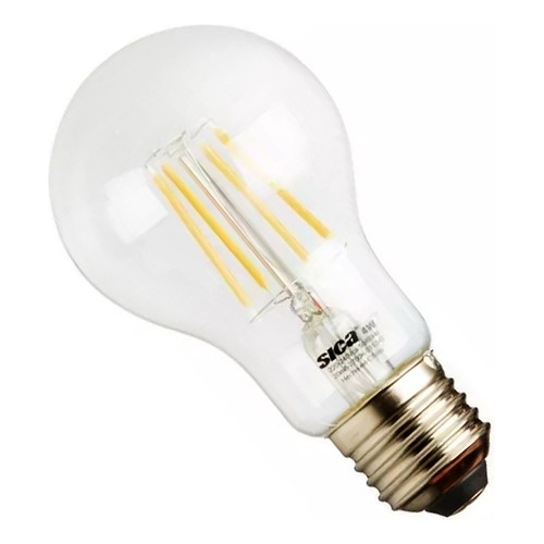 Lampara Vintage Classic Led Filamento Sica 220v 4 W E27 4w Color De La Luz Amarillo