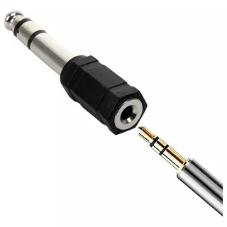 Adaptador Audio 3.5 Mm Hembra A 6.3 Mm Jack Macho Plug And P