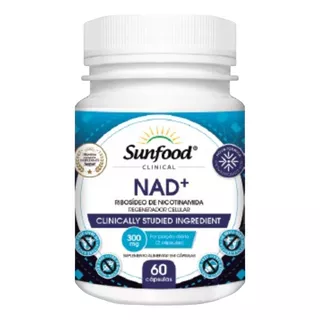 Suplemento Capsulas Sunfood Ribosideo De Nicotinamida 300mg Sabor Sem Sabor