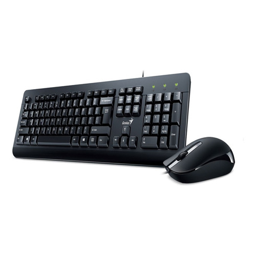 Kit de teclado y mouse Genius KM-160 Inglés US de color negro