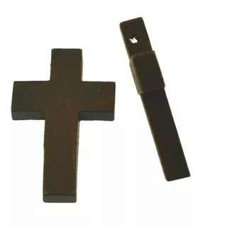 Cruz/crucifixo Pingente Madeira Imbuia 33x21mm(100 Pçs)ma352