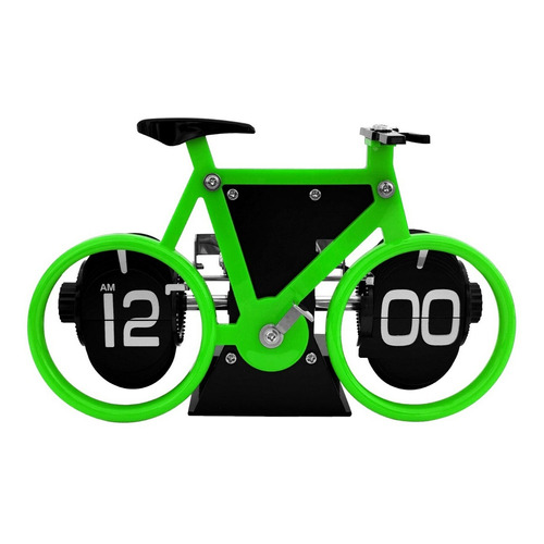 Reloj Decorativo Flip Bicicleta De Escritorio (dif Colores) Color Verde