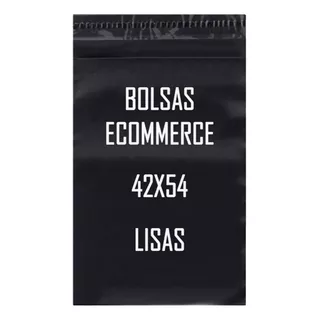 100 Bolsas E Commerce Negra Lisas  N°3 42x54 C/ Adhesivo