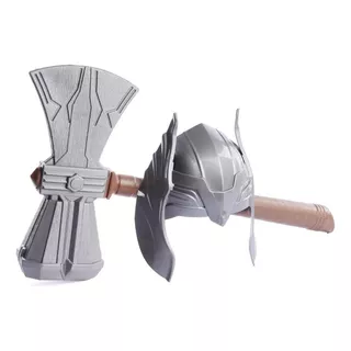 Kit Brinquedo Máscara Plástica Martelo Trovão Machado Thor