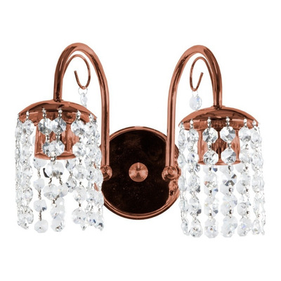 Aplique Lyon 2 Luces Cairel Deco Cristal Cobre Apto Led