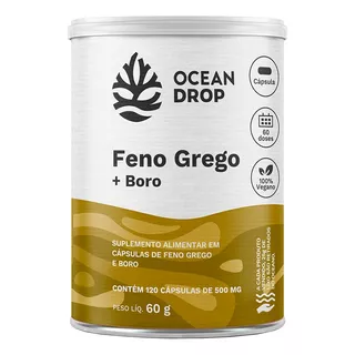 Feno Grego + Boro 120 Cápsulas - Ocean Drop Sabor Sem Sabor