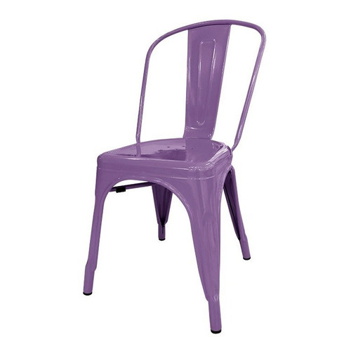 Silla de comedor DeSillas Tolix, estructura color violeta, 6 unidades