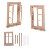 3 Unidades Ventana 6 Paneles En Miniatura Muebles Para Casa