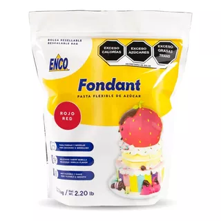 Fondant Rojo Sabor Vainilla Marca Enco 1 Kg