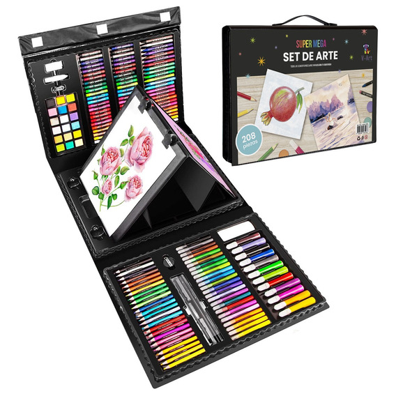 Set Arte Infantil Dibujo Pintura Valija Profesional X 208 !