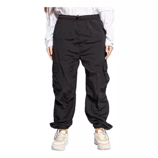 Pantalón Cargo Parachute Oversize Mujer Con Bolsillos Shaffe