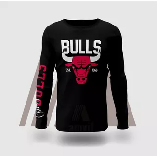 Polera Chicago Bulls Manga Larga Dis 1