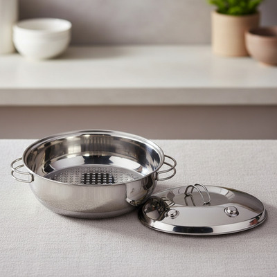 Olla Bifera Vibra C/tapa 4.70 Lts Ac. Inox Grado Q 7145 Gris Acero