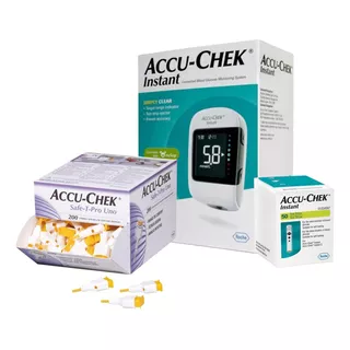 Pack Glucometro Accu Chek Instant+ 50 Tiras + 200 Lancetas
