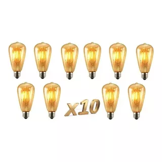 Pack X10 Ampolletas Vintage Led Tipo Edison Guirnaldas 