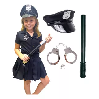 Fantasia Policial Infantil Feminina + Acessórios
