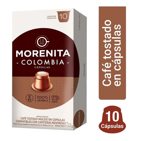 Cápsulas Café La Morenita Colombia X 10 Un - Para Nespresso