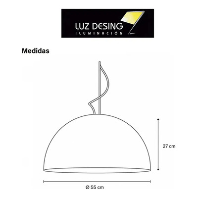 Ccolgante Campana 55cm Gris Plomo/cobre Apto Led  Gris Plomo/cobre