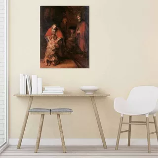 Cuadro Canvas Bastidor  Hijo Prodigo Rembrandt 50x64 Cm Myc