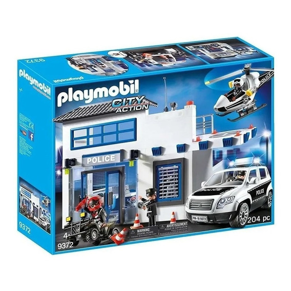 Figuras Para Armar Playmobil City Action 9372 Estación De Policía 204 Piezas 3+