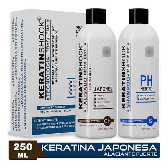 Keratinshok Keratina Para Alaciado Japonés + Shampoo Neutro 