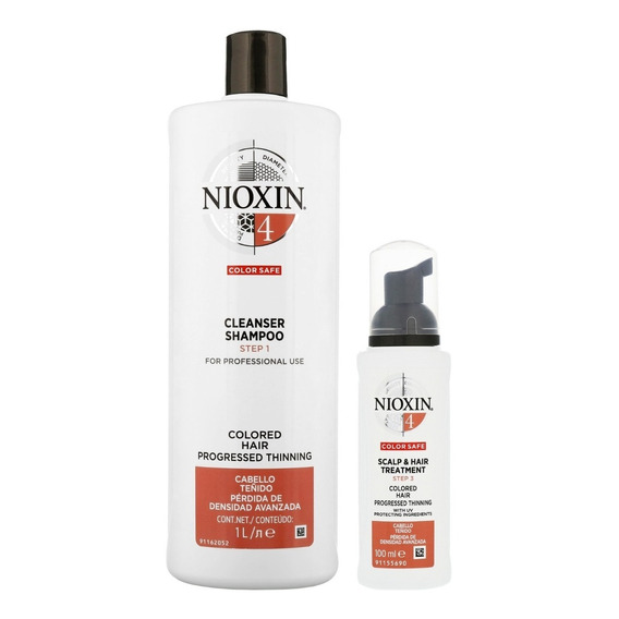 Nioxin-4 Shampoo 1000ml + Espuma Capilar Cabello Teñido