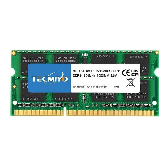 Memoria RAM gamer color verde  8GB 1 Tecmiyo 8GB-DDR3-1600MHZ-PC3-12800S-G0