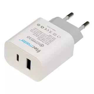 Cargador Usb C Y Usb Carga Rápida 20w Certificado Sec Color Blanco