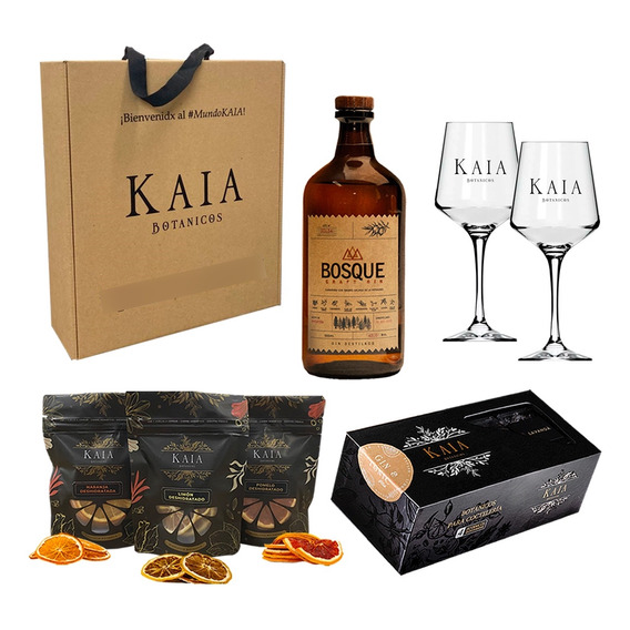 Kit Botanicos Gin Tonic Regalo Bosque Kaia Copas Premium 