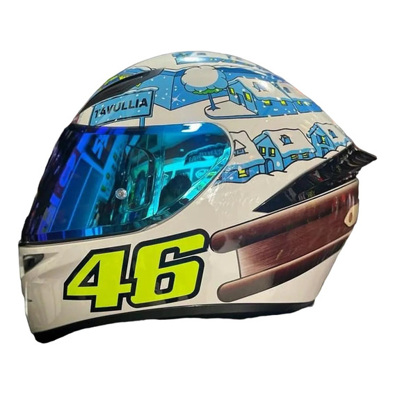 Casco Agv Tavullia K1 Rossi Winter Test 2017 Talla M + Visor