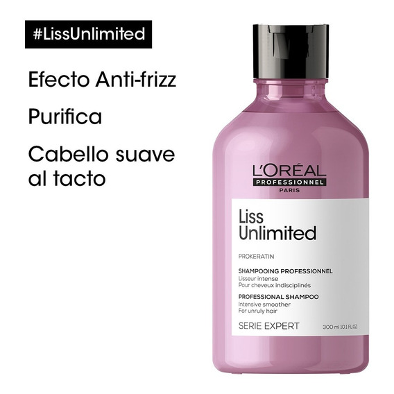 L'oreal Professionnel Shampoo Anti-frizz Para Un Cabello Brillante Y Sin Frizz 300 Ml Liss Unlimited