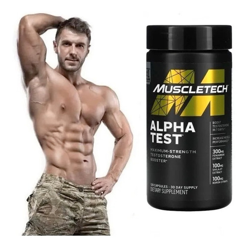 Alpha Test 120 Caps Muscletech Potenciador De Testosterona 