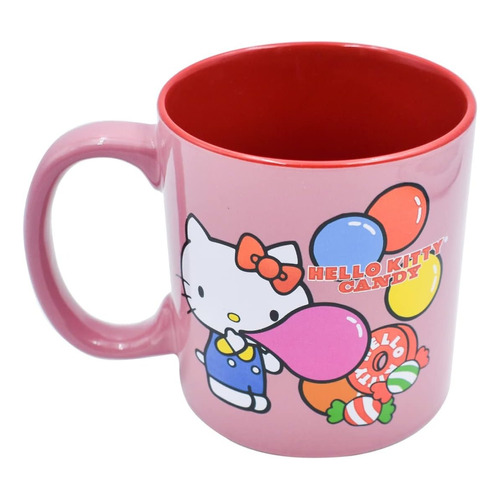 Tarro De Cerámica Metalizada Hello Kitty 591 Ml Color Rosa Hello Kitty Candy