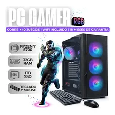 Pc Gamer Amd Ryzen 7 5700g 16gb Ram 480gb Ssd Wifi | Teclado - Mouse | Gabinete Rgb | Pc Armada Noxi 480 Gb 16 Gb Radeon Vega 8