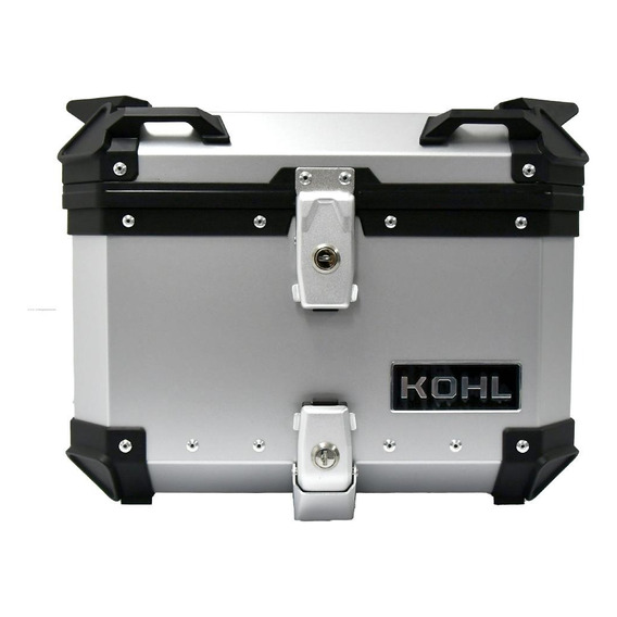 Caja Para Moto Trasero 40 Lts Aluminio Kohl Q1 Plateado