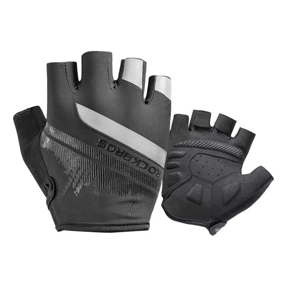 Guantes Medio Dedo Cortos Ciclismo Rockbros Reflectante Mtb